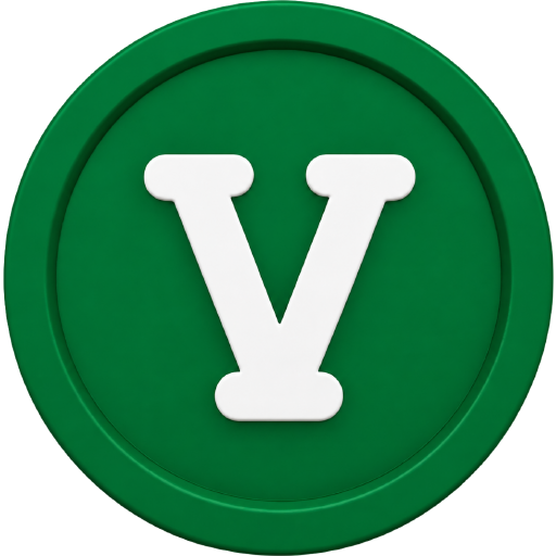 Voidless emblem: a white V on a green disc